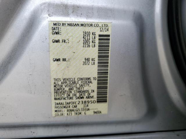 Photo 10 from auction – 2015 NISSAN ALTIMA 2.5 with VIN 1N4AL3AP3FC238950