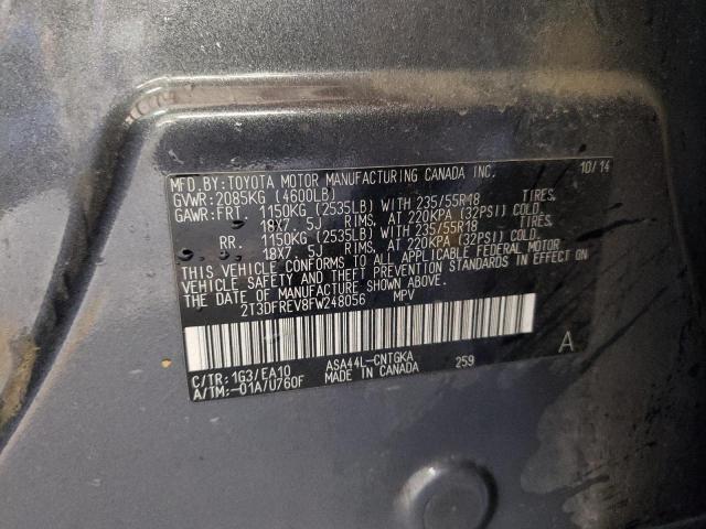 Photo 10 from auction – 2015 TOYOTA RAV4 LIMIT with VIN 2T3DFREV8FW248056