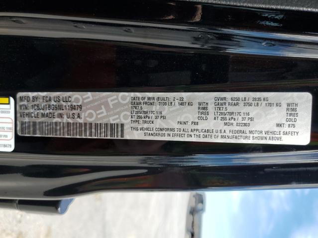 Photo 10 from auction – 2022 JEEP GLADIATOR with VIN 1C6JJTBG9NL119479