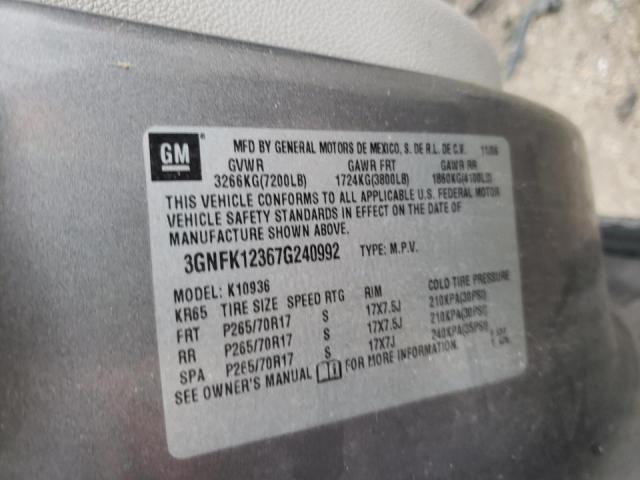 Photo 10 from auction – 2007 CHEVROLET AVALANCHE with VIN 3GNFK12367G240992