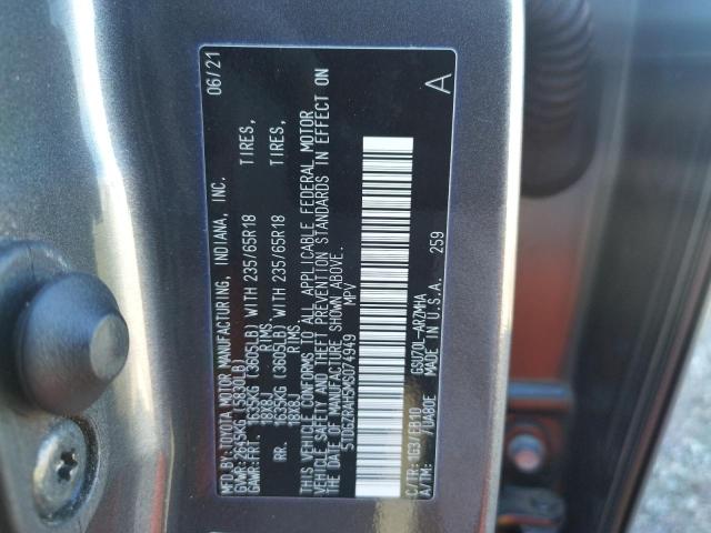 Photo 10 from auction – 2021 TOYOTA HIGHLANDER with VIN 5TDGZRAH5MS074949