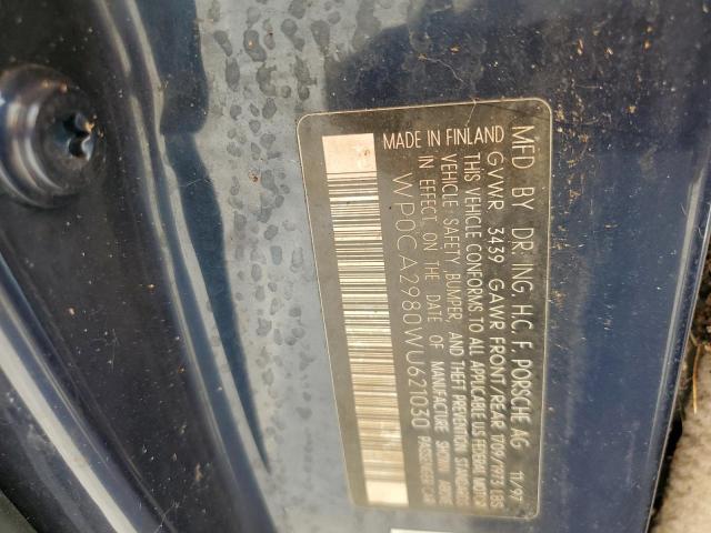 Photo 10 from auction – 1998 PORSCHE BOXSTER with VIN WP0CA2980WU621030
