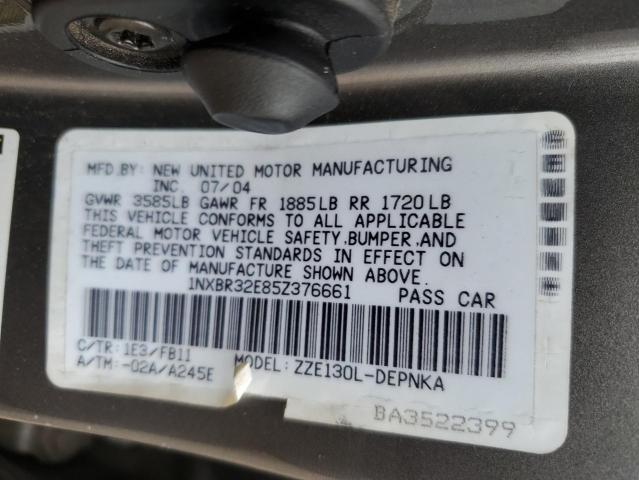 Photo 10 from auction – 2005 TOYOTA COROLLA CE with VIN 1NXBR32E85Z376661