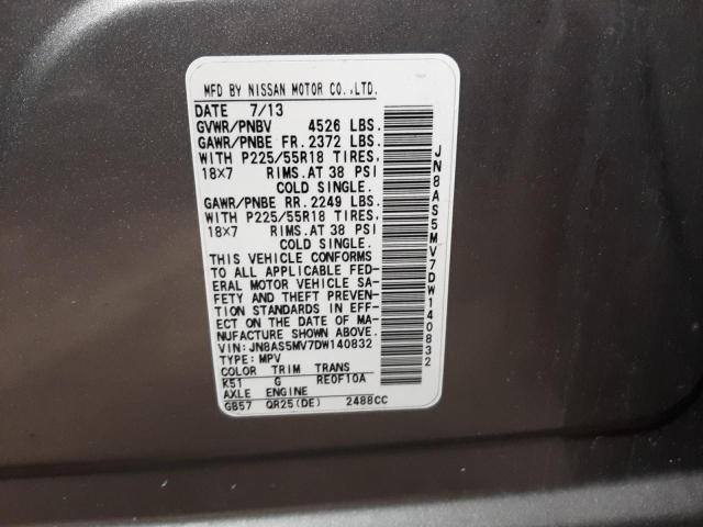 Photo 10 from auction – 2013 NISSAN ROGUE S with VIN JN8AS5MV7DW140832