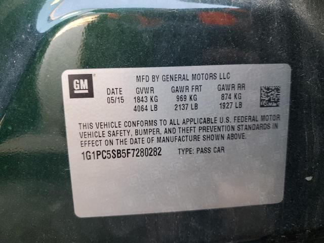 Photo 10 from auction – 2015 CHEVROLET CRUZE LT with VIN 1G1PC5SB5F7280282