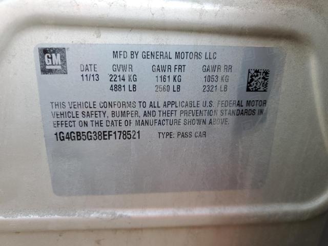 Photo 10 from auction – 2014 BUICK LACROSSE with VIN 1G4GB5G38EF178521