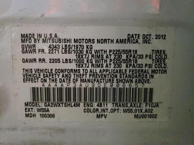 Photo 10 from auction – 2013 MITSUBISHI OUTLANDER with VIN 4A4AP3AU9DE006657