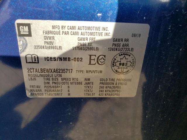 Photo 10 from auction – 2010 GMC TERRAIN SL with VIN 2CTALBEWXA6235717