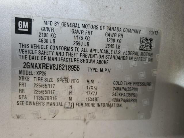 Photo 10 from auction – 2018 CHEVROLET EQUINOX LS with VIN 2GNAXREV8J6218955
