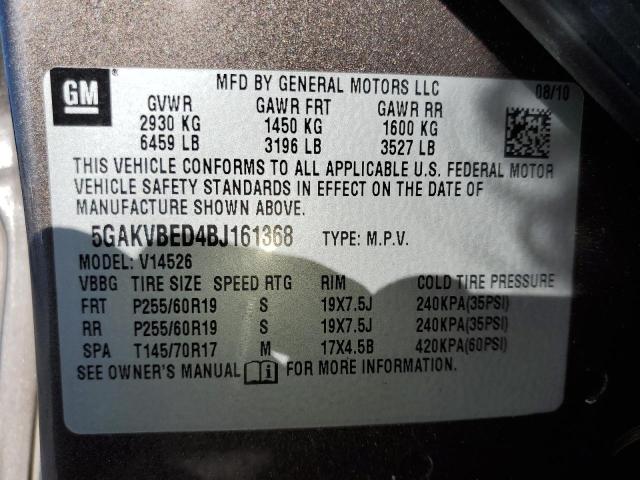Photo 10 from auction – 2011 BUICK ENCLAVE CX with VIN 5GAKVBED4BJ161368
