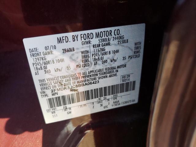 Photo 10 from auction – 2011 FORD EDGE SEL with VIN 2FMDK3JC8BBA06423