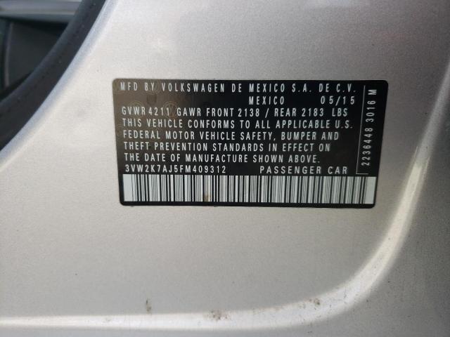Photo 10 from auction – 2015 VOLKSWAGEN JETTA BASE with VIN 3VW2K7AJ5FM409312