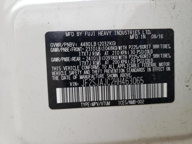 Photo 10 from auction – 2017 SUBARU FORESTER 2 with VIN JF2SJAJC2HH463065