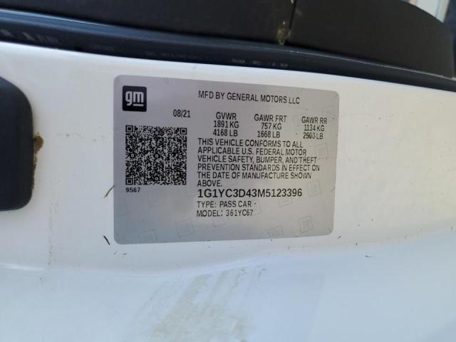 Photo 10 from auction – 2021 CHEVROLET CORVETTE S with VIN 1G1YC3D43M5123396