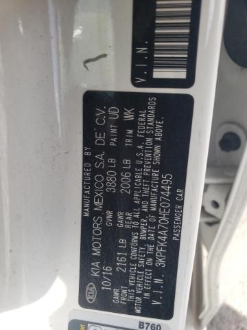Photo 12 from auction – 2017 KIA FORTE LX with VIN 3KPFK4A70HE074495