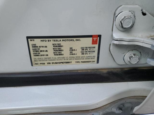 Photo 10 from auction – 2012 TESLA MODEL S with VIN 5YJSA1DP9CFS00917