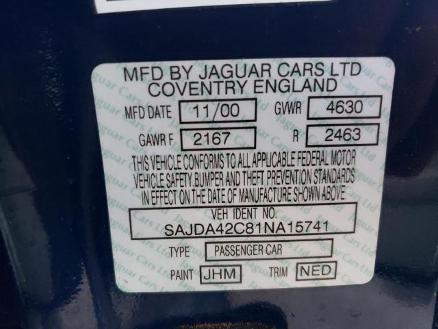 Photo 10 from auction – 2001 JAGUAR XK8 with VIN SAJDA42C81NA15741