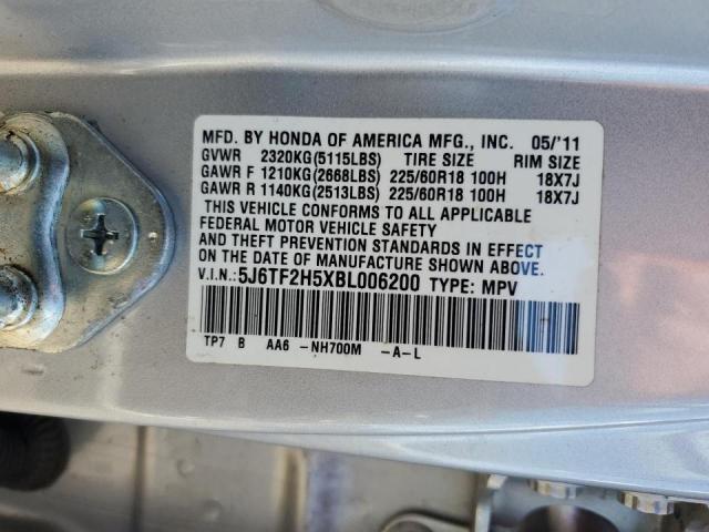 Photo 10 from auction – 2011 HONDA ACCORD CRO with VIN 5J6TF2H5XBL006200