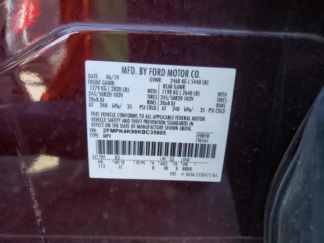 Photo 10 from auction – 2019 FORD EDGE TITAN with VIN 2FMPK4K98KBC35805