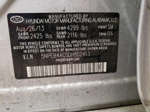Photo 10 from auction – 2013 HYUNDAI SONATA GLS with VIN 5NPEB4AC0DH802413