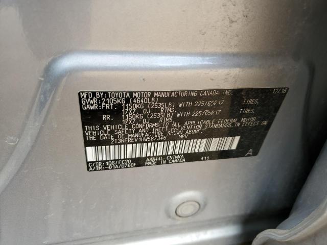 Photo 10 from auction – 2017 TOYOTA RAV4 XLE with VIN 2T3RFREV1HW587346