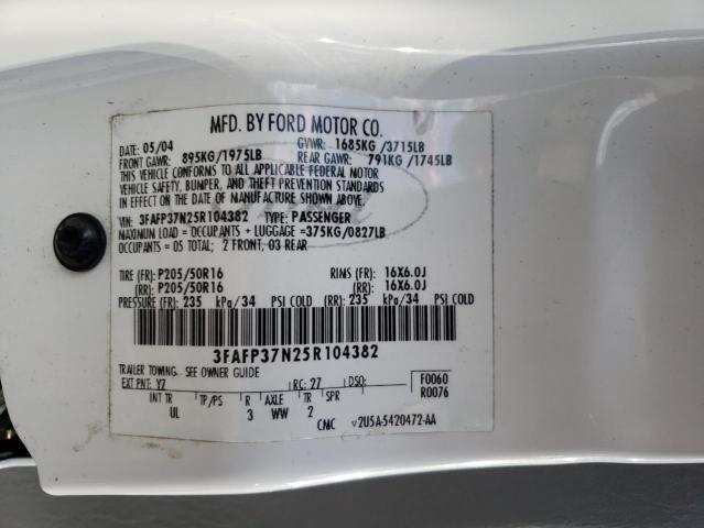 Photo 10 from auction – 2005 FORD FOCUS ZX5 with VIN 3FAFP37N25R104382