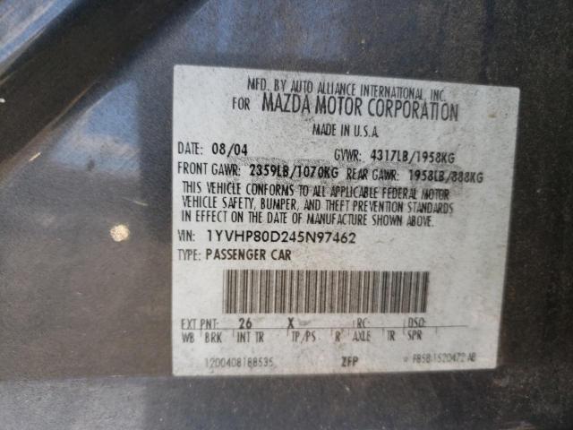 Photo 10 from auction – 2004 MAZDA 6 S with VIN 1YVHP80D245N97462