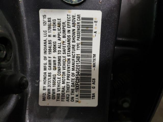 Photo 10 from auction – 2016 HONDA CIVIC LX with VIN 19XFC2F54GE013481