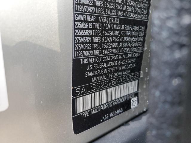 Photo 10 from auction – 2019 LAND ROVER RANGE ROVE with VIN SALGS2SV6KA553593