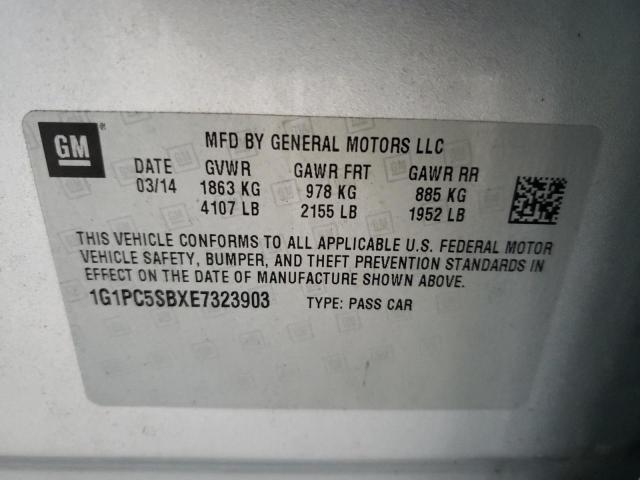 Photo 10 from auction – 2014 CHEVROLET CRUZE LT with VIN 1G1PC5SBXE7323903