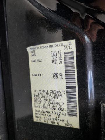 Photo 10 from auction – 2011 NISSAN MAXIMA S with VIN 1N4AA5AP9BC835743