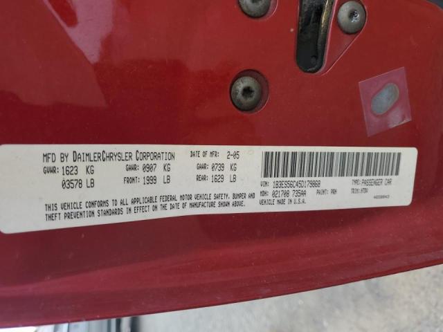 Photo 10 from auction – 2005 DODGE NEON SXT with VIN 1B3ES56C45D179868