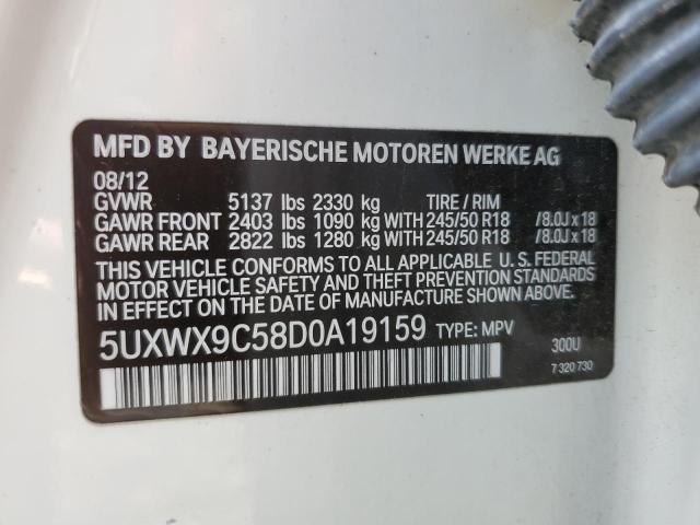 Photo 10 from auction – 2013 BMW X3 XDRIVE2 with VIN 5UXWX9C58D0A19159