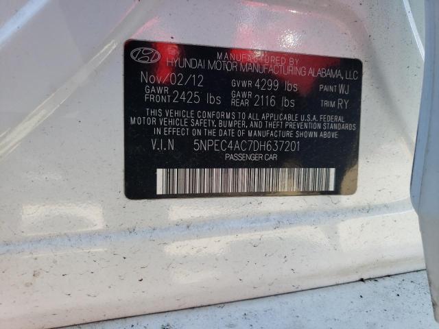 Photo 10 from auction – 2013 HYUNDAI SONATA SE with VIN 5NPEC4AC7DH637201