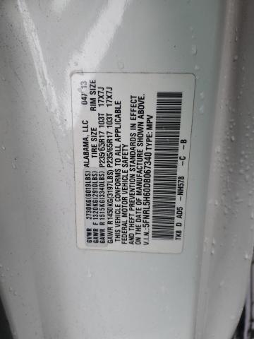 Photo 10 from auction – 2013 HONDA ODYSSEY EX with VIN 5FNRL5H60DB067340