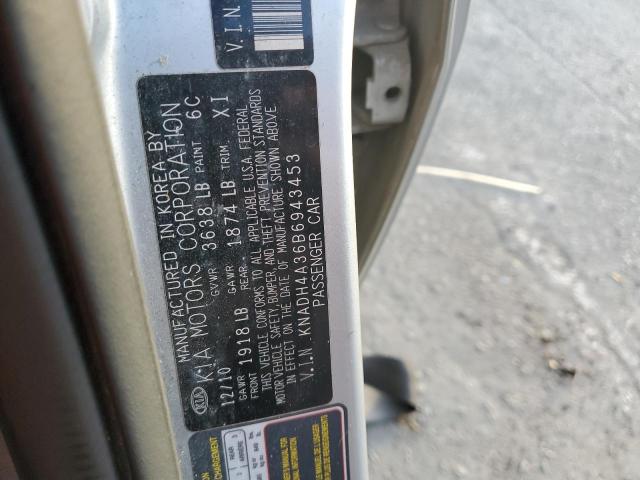 Photo 10 from auction – 2011 KIA RIO BASE with VIN KNADH4A36B6943453