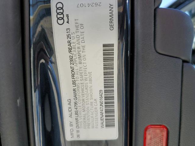 Photo 10 from auction – 2018 AUDI A4 PREMIUM with VIN WAUENAF47JN016429