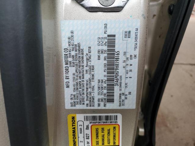 Photo 10 from auction – 2017 FORD FUSION SE with VIN 3FA6P0H79HR198165