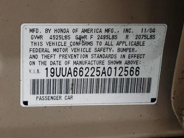 Photo 10 from auction – 2005 ACURA TL with VIN 19UUA66225A012566