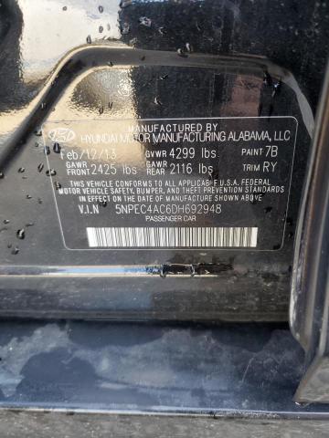 Photo 10 from auction – 2013 HYUNDAI SONATA SE with VIN 5NPEC4AC6DH692948