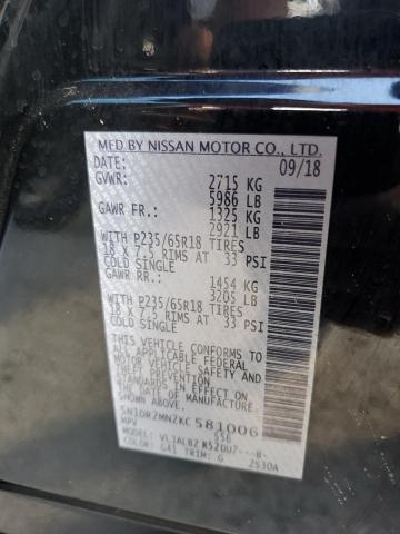 Photo 10 from auction – 2019 NISSAN PATHFINDER with VIN 5N1DR2MN2KC581006