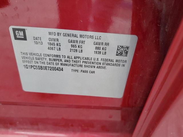 Photo 10 from auction – 2014 CHEVROLET CRUZE LT with VIN 1G1PC5SB0E7200434