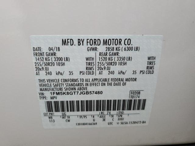 Photo 10 from auction – 2018 FORD EXPLORER S with VIN 1FM5K8GT7JGB57480