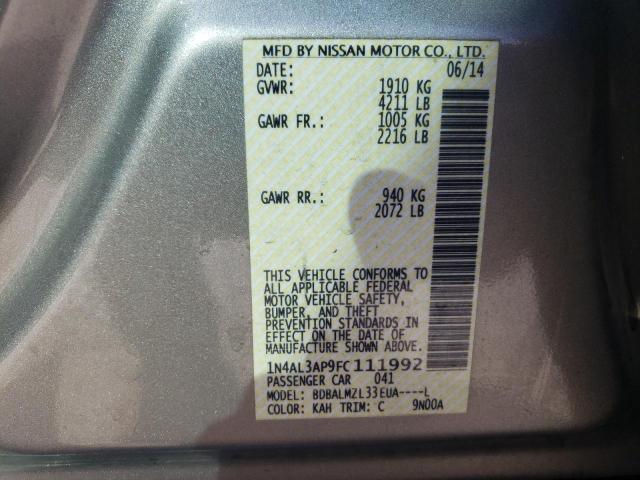 Photo 10 from auction – 2015 NISSAN ALTIMA 2.5 with VIN 1N4AL3AP9FC111992