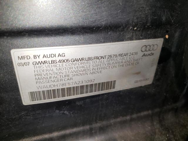 Photo 10 from auction – 2007 AUDI A4 3.2 QUA with VIN WAUDH78E57A231092