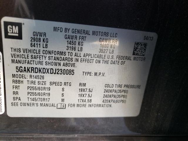 Photo 10 from auction – 2013 BUICK ENCLAVE with VIN 5GAKRDKDXDJ230085