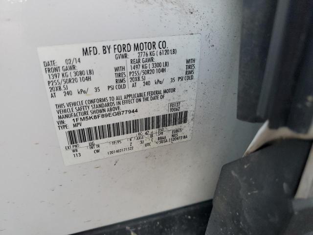 Photo 10 from auction – 2014 FORD EXPLORER L with VIN 1FM5K8F89EGB77944