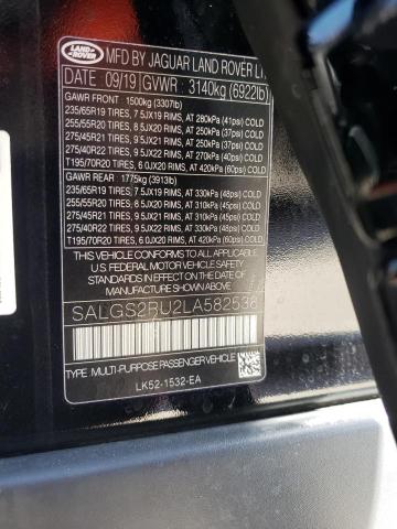 Photo 10 from auction – 2020 LAND ROVER RANGE ROVE with VIN SALGS2RU2LA582538