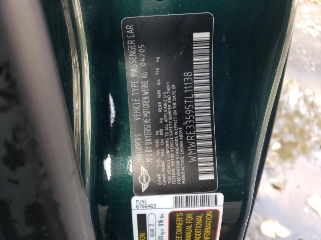 Photo 10 from auction – 2005 MINI COOPER S with VIN WMWRE33595TL11138