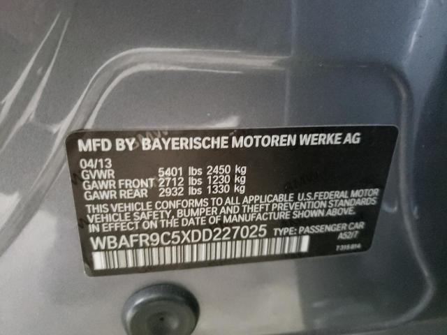 Photo 10 from auction – 2013 BMW 550 I with VIN WBAFR9C5XDD227025